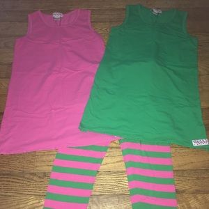 womens ruffle girl set size small two tops